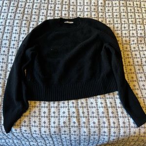 Everlane Black Cropped Crewneck Sweater